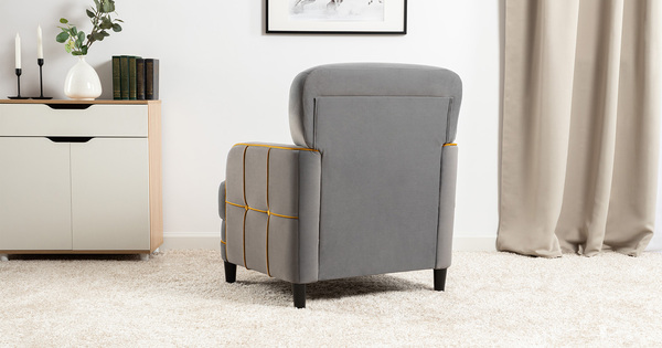 Кресло для отдыха Черри ТК 287 велюр Irida 21 серый, Эвита умбер горчичный