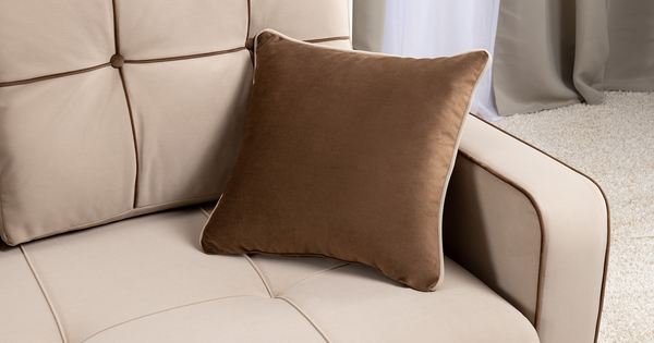 Диван-кровать прямой Черри ТД 284 велюр Irida 02 светло-бежевый, Эвита шоколад бежево-коричневый