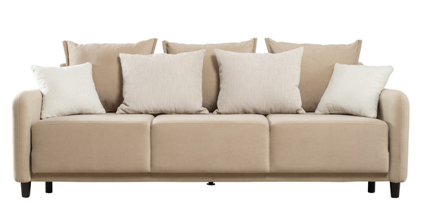 Диван-кровать прямой Дакота ТД 582 велюр Vendetta 02 кремовый, Riga 1598 z1 col 6 бежевый, Romeo 02