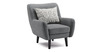 Кресло для отдыха Дакота ТК 586 велюр Vendetta 11 графитовый серый, Albus Zemin 1735 z1 col 2 белый