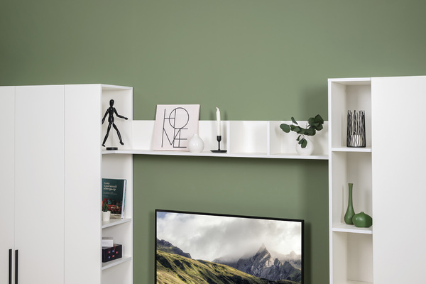 Гостиная Эйр композиция 1 белый PE шагрень, собирается на любую сторону