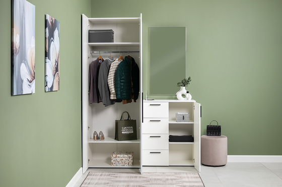 Прихожая Эйр композиция 2 белый PE шагрень, собирается на любую сторону