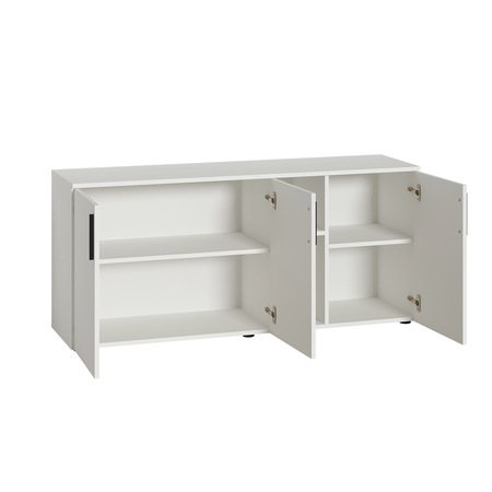 Тумба под ТВ Эйр 16.55 белый PE шагрень, собирается на любую сторону