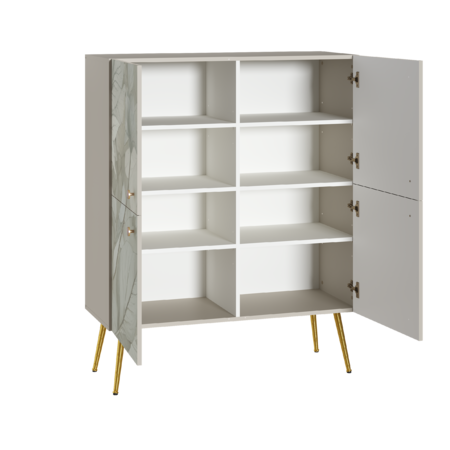 Шкаф Флоу 16.329 кашемир 5981 BS, белый PE шагрень, фотопечать