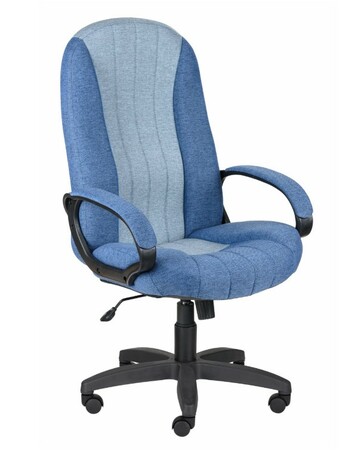 Кресло на колесах Гармония ультра Хоум ткань рогожка синий 67/65, крестовина пластик, подлокотники с мягкими накладками, механизм качания