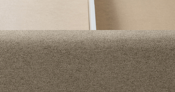 Кровать Миа 160 рогожка бежево-коричневый, кант желтовато-коричневый с ортопедическим основанием и подъемным механизмом