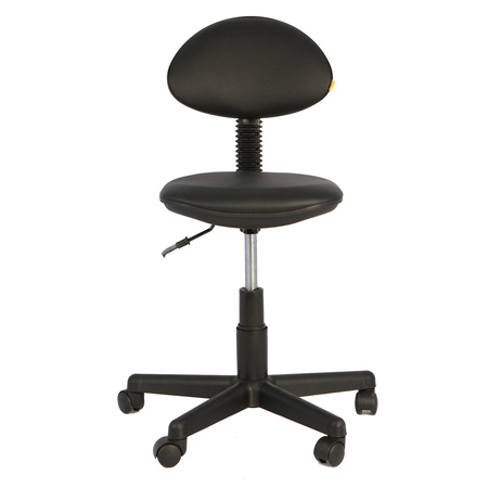 Кресло без подлокотников Логика обивка кожзам черный, крестовина пластик, без качания