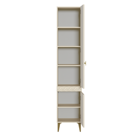 Шкаф-пенал Марион 16.333.01 слоновая кость С341 PE, слоновая кость 6898 ПВХ (собирается на любую сторону)