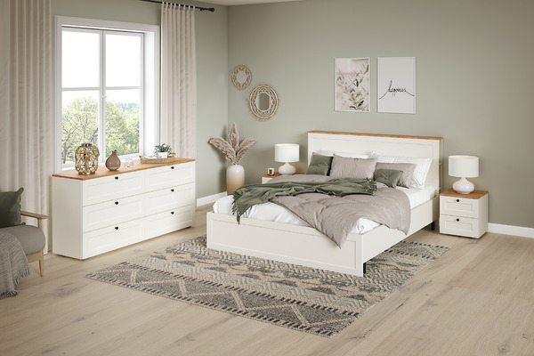 Комод Остин 16.240 белый PE шагрень, дуб вотан, белый РЕ шагрень ПВХ