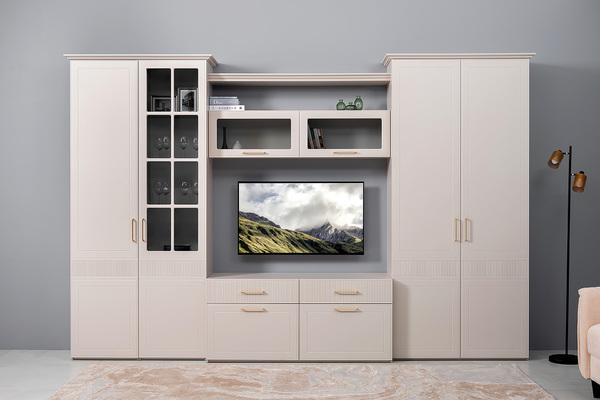 Шкаф навесной Ричфорд 16.328 кашемир 5981 BS, моно керамика D166-2 ПВХ