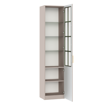 Гостиная Ричфорд композиция 2 с карнизами, кашемир 5981 BS, моно керамика D166-2 ПВХ, белый PE шагрень (собирается на любую сторону)