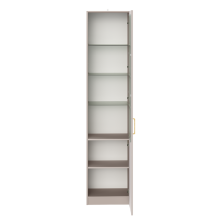 Гостиная Ричфорд композиция 2 с карнизами, кашемир 5981 BS, моно керамика D166-2 ПВХ, белый PE шагрень (собирается на любую сторону)