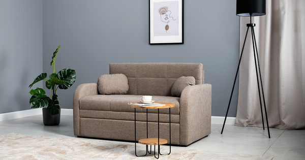 Диван-кровать прямой Тео (120) ТД 906 велюр Danco 290 бежевый